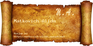 Matkovich Alida névjegykártya